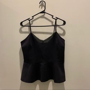 Black Peplum Tank Top